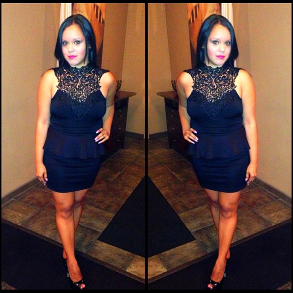 Black peplum dress